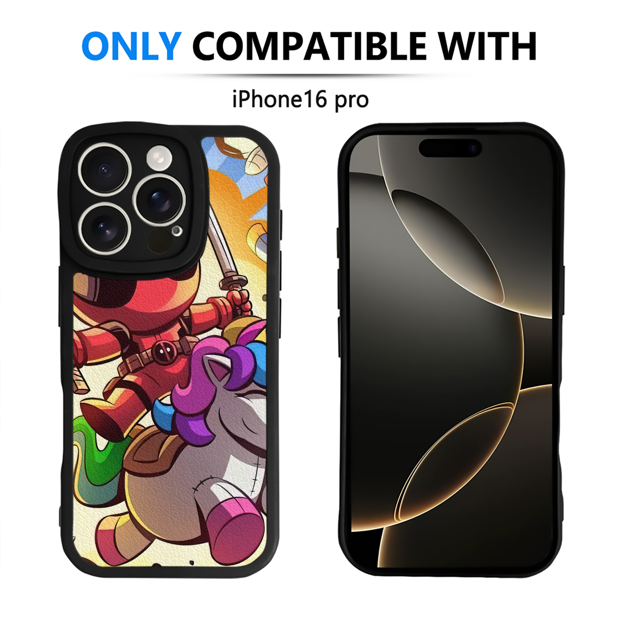 （画像用） Deadpool デッドプール 【iPhone 16シリーズ対応】シリコンスマホケース（レザー調） 材質：シリコン